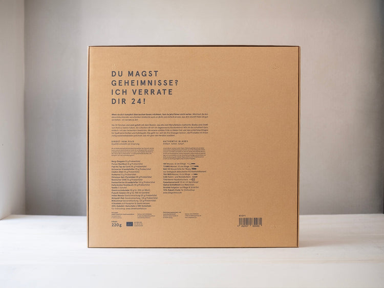 Adventskalender mit Premium - Biogewürzen & handgefertigten Messern - Direkt vom Feld