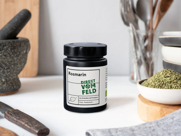 Rosmarin im Aromaglas | Biogewürze Direkt vom Feld