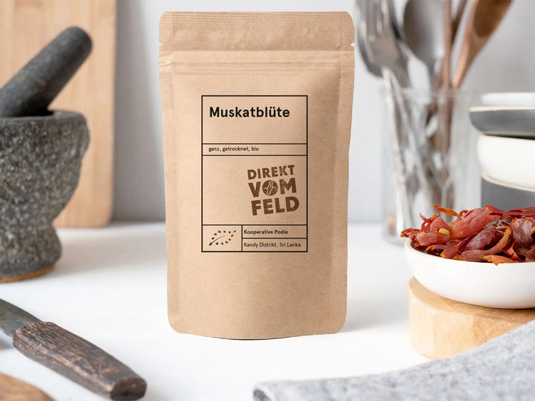 Muskatblüten im Nachfüllpack | Biogewürze Direkt vom Feld
