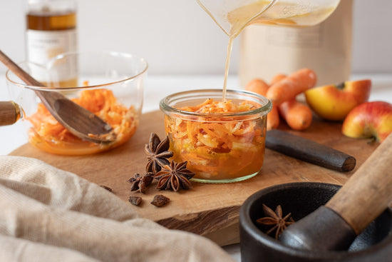 Karotten-Apfel-Salat mit Sternanis-Zitronen-Vinaigrette