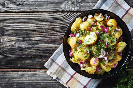 Kartoffelsalat mit Honig-Senf-Dressing - Direkt vom Feld