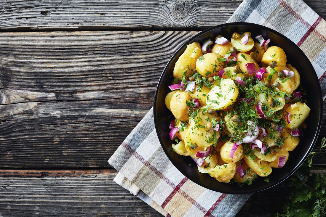 Kartoffelsalat mit Honig-Senf-Dressing - Direkt vom Feld