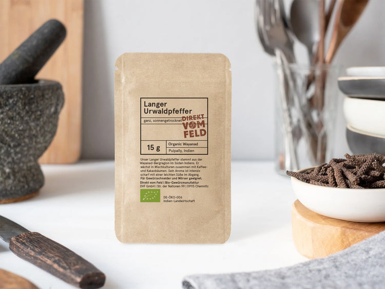 Langer Urwaldpfeffer Probiertüte | Biogewürze Direkt vom Feld