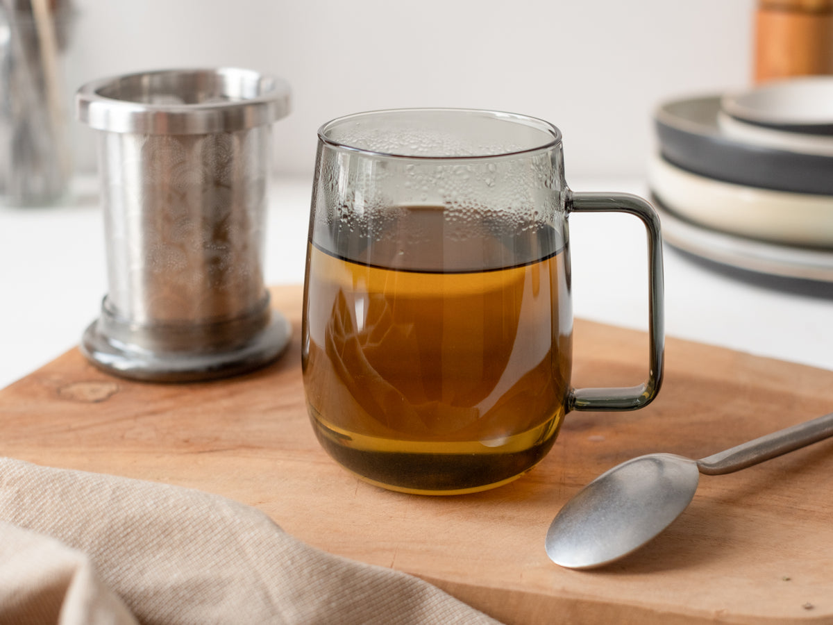 AdHoc Teeglas mit Edelstahlsieb| hochwertiges Teezubehör