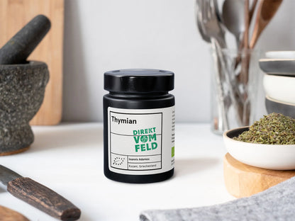 Thymian im Aromaglas | Biogewürze Direkt vom Feld