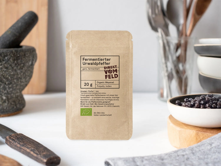 Fermentierter Urwaldpfeffer Probiertüte | Biogewürze Direkt vom Feld