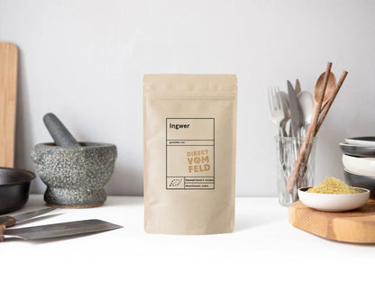 Ingwer gemahlen im Nachfüllpack | Biogewürze Direkt vom Feld