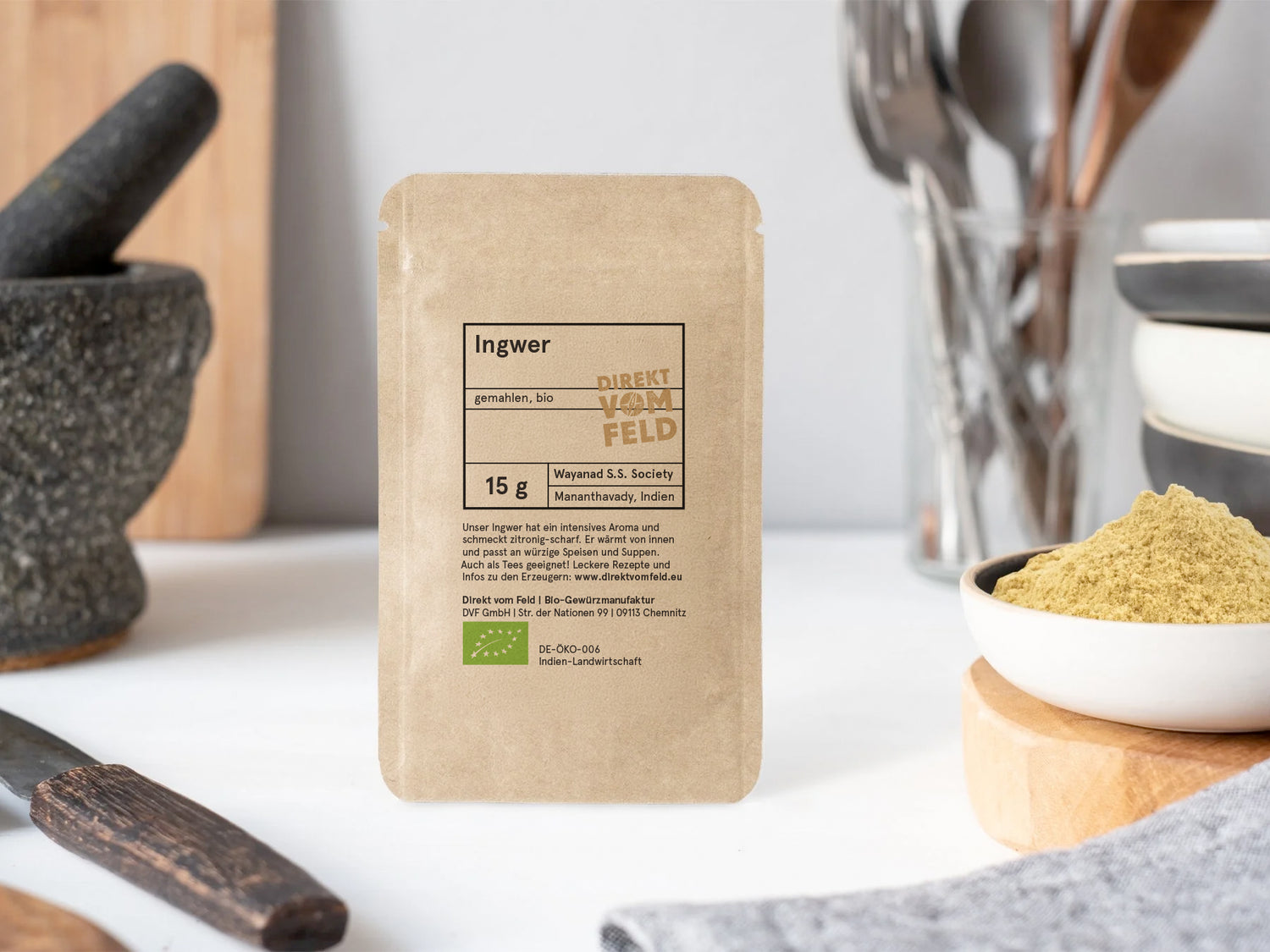 Ingwer gemahlen Probiertüte | Biogewürze Direkt vom Feld