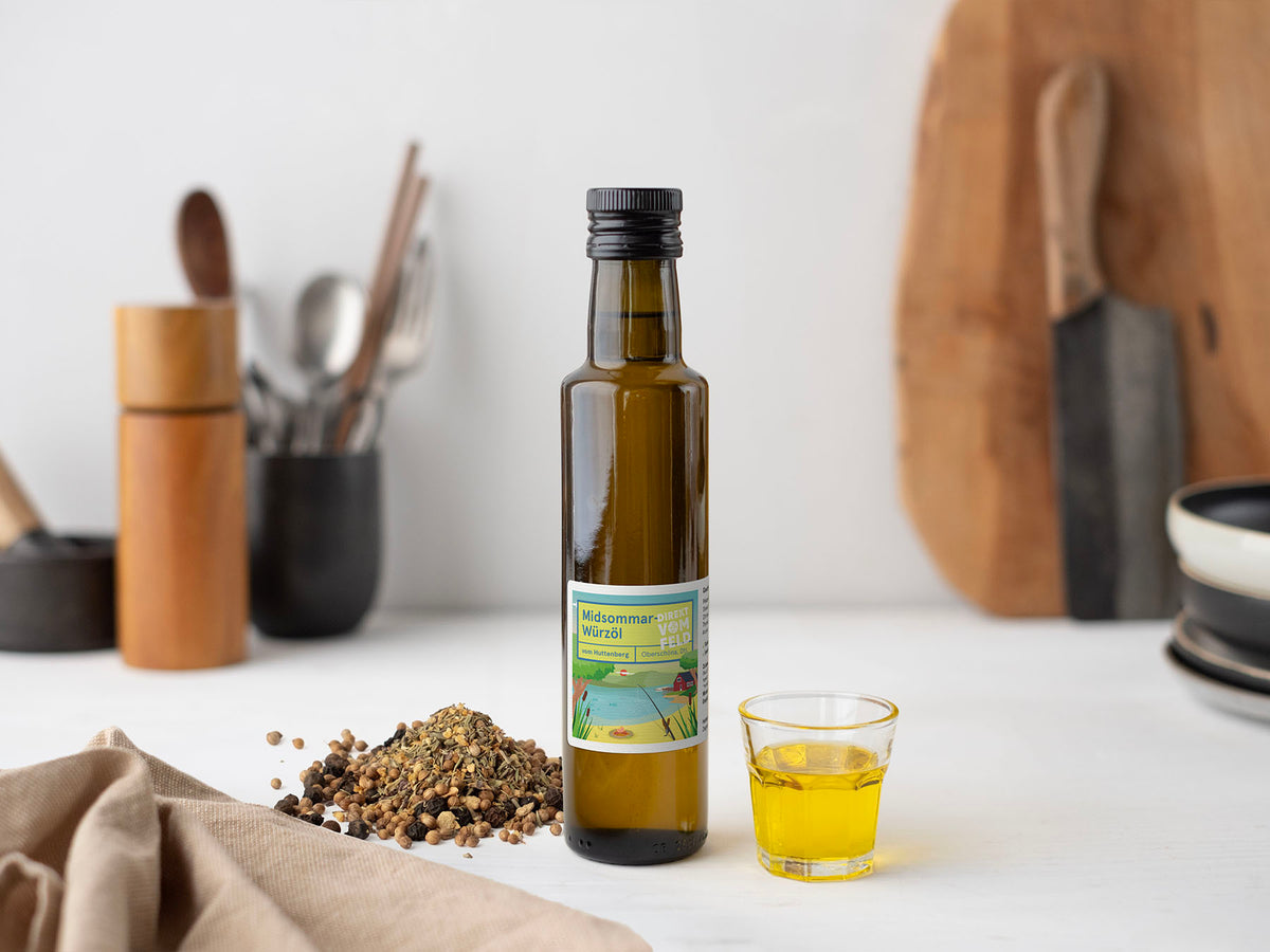 250 ml Midsommar-Würzöl | Direkt vom Feld in Zusammenarbeit mit der Hofmanufaktur vom Huttenberg